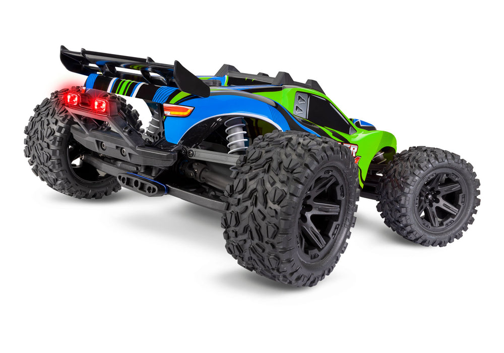 Traxxas 67064-61 Green Rustler 4x4 XL-5 Brushed 1/10 Stadium Truck with LED Lights