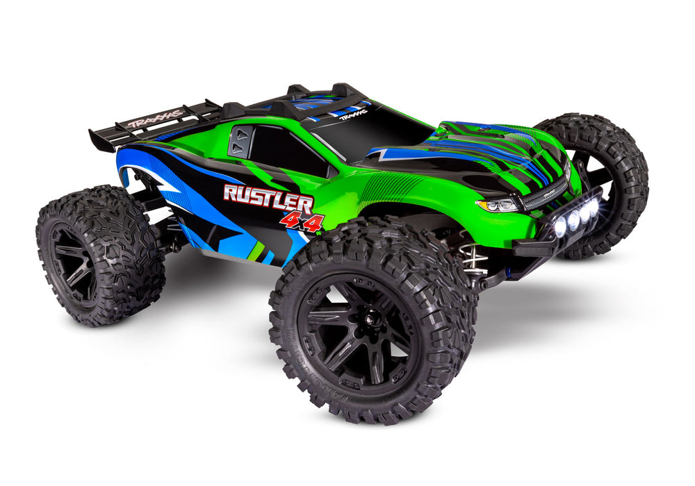 Traxxas 67064-61 Green Rustler 4x4 XL-5 Brushed 1/10 Stadium Truck with LED Lights