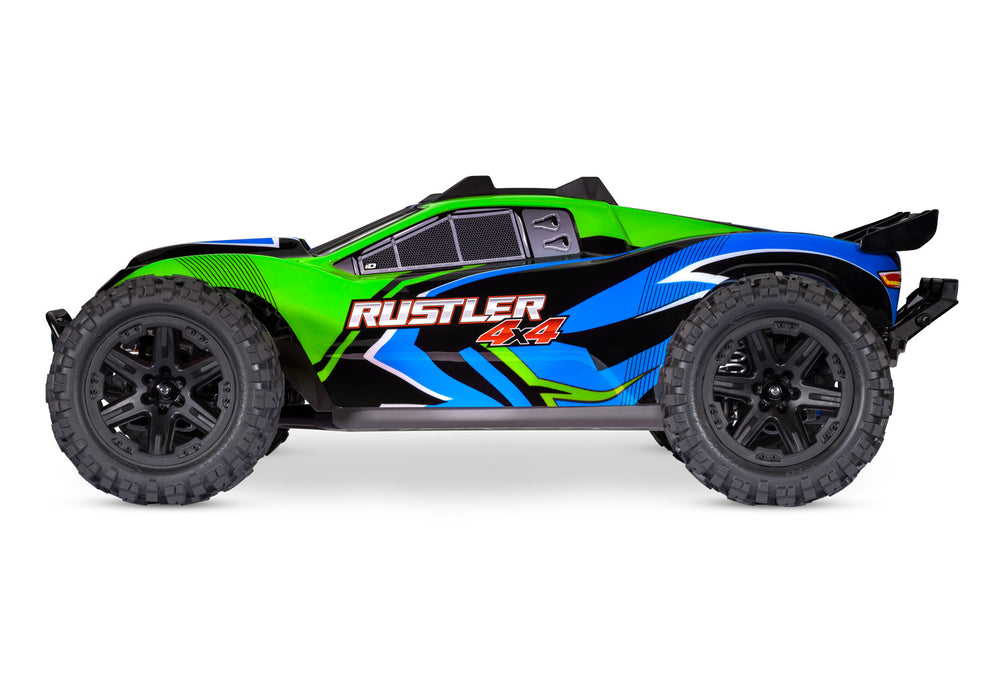 Traxxas 67064-61 Green Rustler 4x4 XL-5 Brushed 1/10 Stadium Truck with LED Lights
