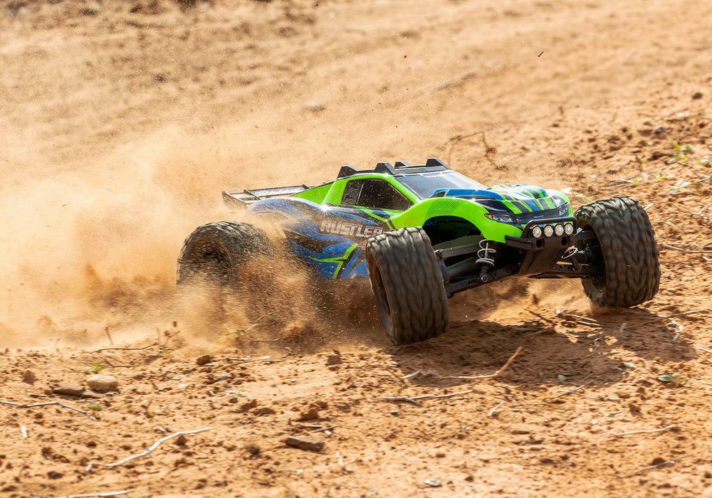 Traxxas 67064-61 Green Rustler 4x4 XL-5 Brushed 1/10 Stadium Truck with LED Lights