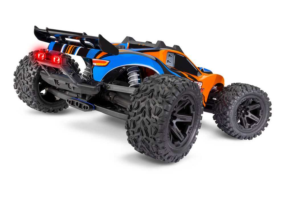 Traxxas 67064-61 Orange Rustler 4x4 XL-5 Brushed 1/10 Stadium Truck with LED Lights