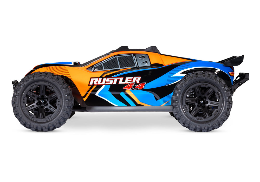Traxxas 67064-61 Orange Rustler 4x4 XL-5 Brushed 1/10 Stadium Truck with LED Lights