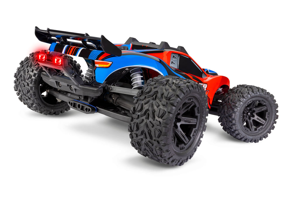 Traxxas 67064-61 Red Rustler 4x4 XL-5 Brushed 1/10 Stadium Truck with LED Lights
