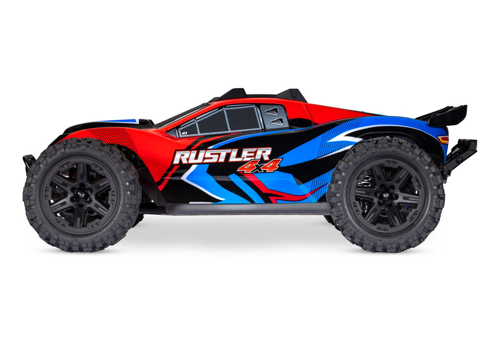 Traxxas 67064-61 Red Rustler 4x4 XL-5 Brushed 1/10 Stadium Truck with LED Lights