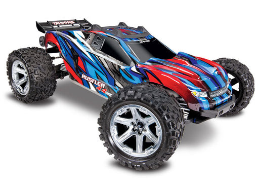 Traxxas 67076-4 Blue and Red Rustler 4X4 VXL 1/10 Scale Stadium Truck