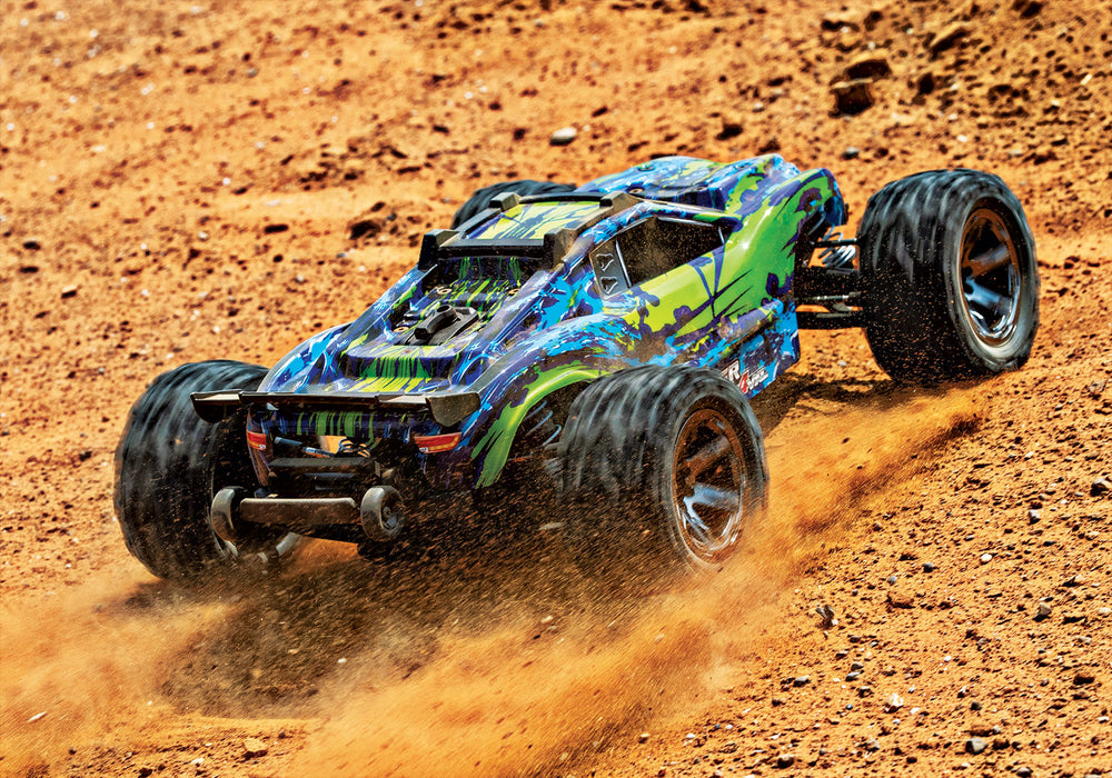 Traxxas 67076-4 Green Rustler 4X4 VXL 1/10 Scale Stadium Truck