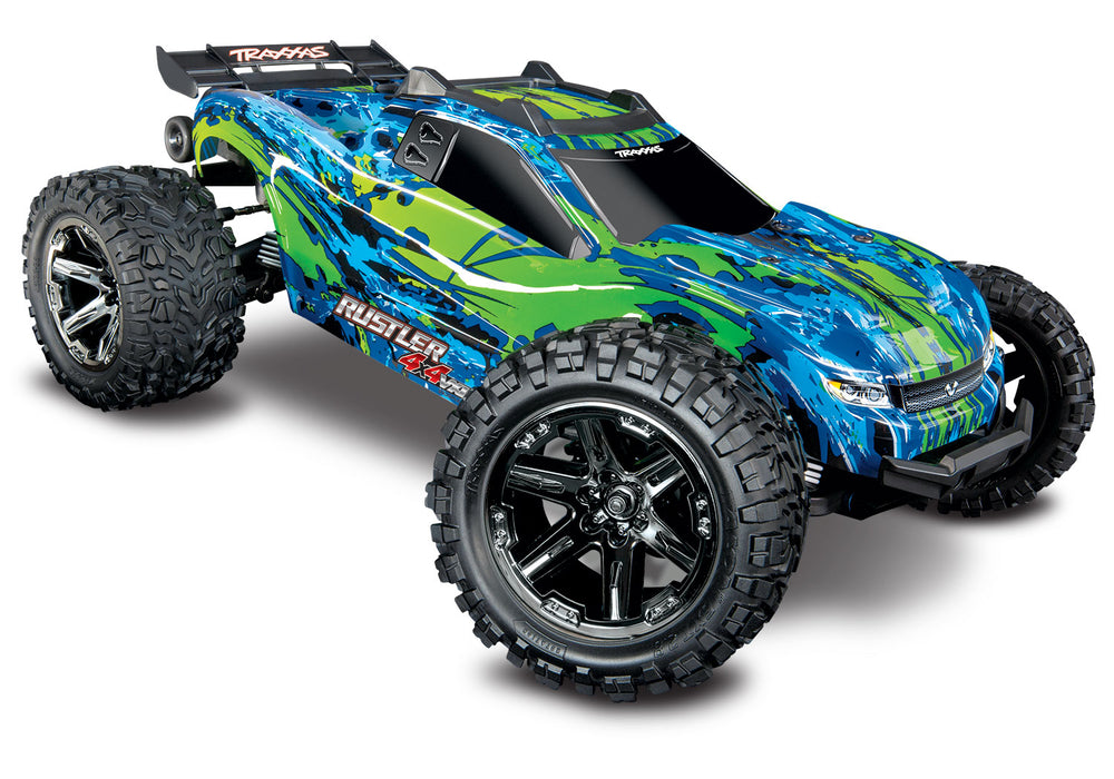 Traxxas 67076-4 Green Rustler 4X4 VXL 1/10 Scale Stadium Truck