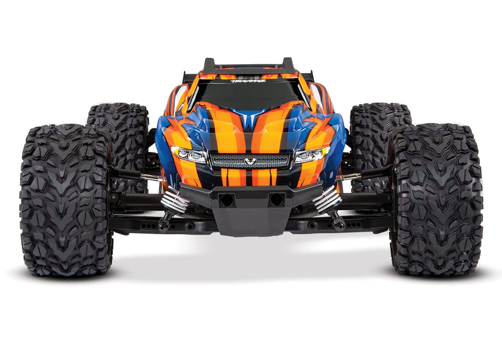Traxxas 67076-4 Orange and Blue Rustler 4X4 VXL 1/10 Scale Stadium Truck