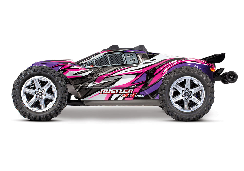 Traxxas 67076-4 Pink and Purple Rustler 4X4 VXL 1/10 Scale Stadium Truck