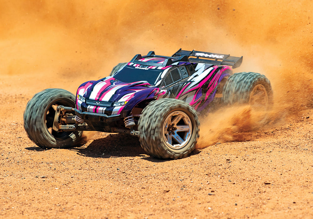 Traxxas 67076-4 Pink and Purple Rustler 4X4 VXL 1/10 Scale Stadium Truck
