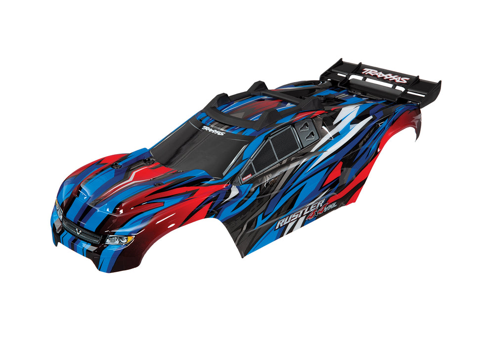 Traxxas 6717A Red & Blue 4x4 VXL Body Rustler