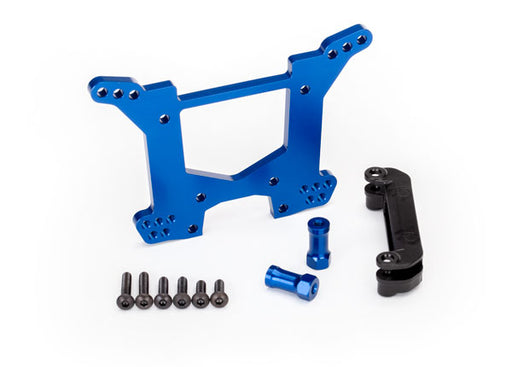 Traxxas 6738X Blue Anodized Aluminum Rear Shock Tower for Rustler and Hoss 4x4
