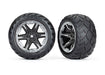 Traxxas 6768X Black Chrome 2.8" RXT Wheels with Anaconda Tires for 2WD Electric Rear 1 Pair