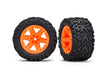 Traxxas 6773A Talon Extreme Tires on Orange RXT 2.8 Wheels Rustler 4x4 or 2WD Rears (2 Pack)