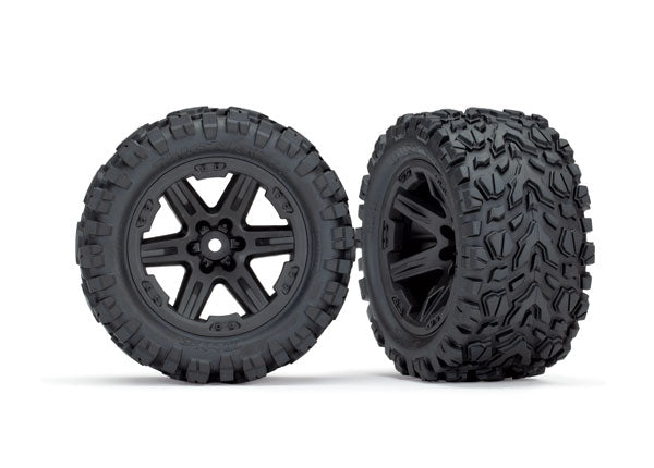 Traxxas 6774 Talon Extreme Tires on Black RXT 2.8 Wheels Rustler 2WD Rears (2 Pack)