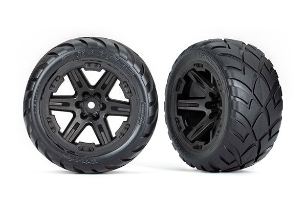 Traxxas 6775 Black 2.8" RXT Wheels with Anaconda Tires 2WD Front and 4x4 1 Pair