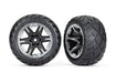 Traxxas 6775X Black Chrome 2.8" RXT Wheels with Anaconda Tires 2WD Front and 4x4 1 Pair