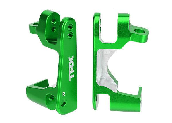 Traxxas 6832G Caster Blocks Left and Right C-hubs Green Anodized Aluminum