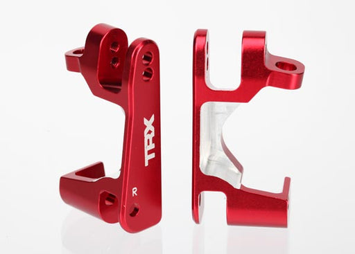 Traxxas 6832R Caster Blocks Left and Right C-hubs Red Anodized Aluminum