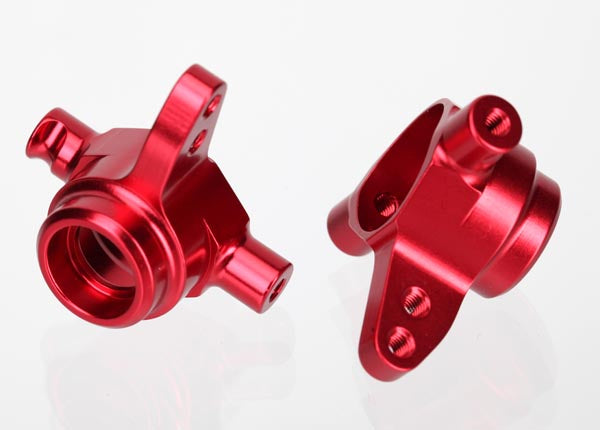 Traxxas 6837R Steering Blocks Left and Right C-hubs Red Anodized Aluminum