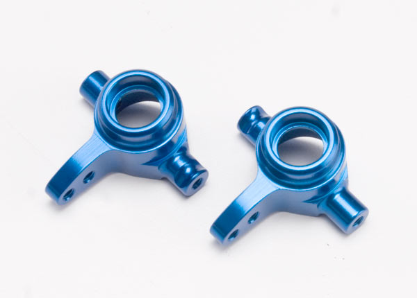 Traxxas 6837X Steering Blocks Left and Right C-hubs Blue Anodized Aluminum