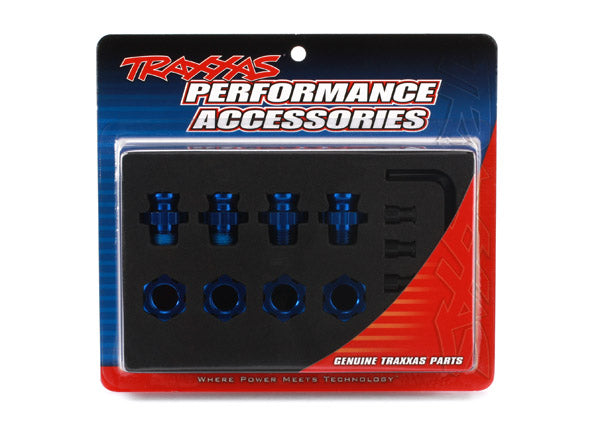 Traxxas 6856X Blue Aluminum 17mm Slined Wheel Hubs for Slash Stampede 4x4 and Rally
