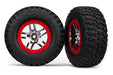 Traxxas 6873R BF Goodrich T/A KM2 S1 Tires and Wheels Red and Chrome 2WD Front 4x4 F&R