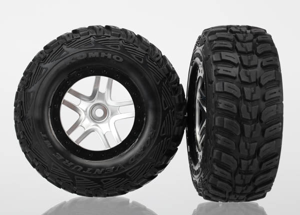 Traxxas 6874R Satin Chrome SCT Wheels with S1 Compound Kumho Tires for 4WD or 2WD Rear