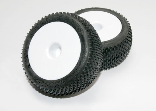 Traxxas 7175 Response Tires and White Dish Wheels for 1/16 E-Revo
