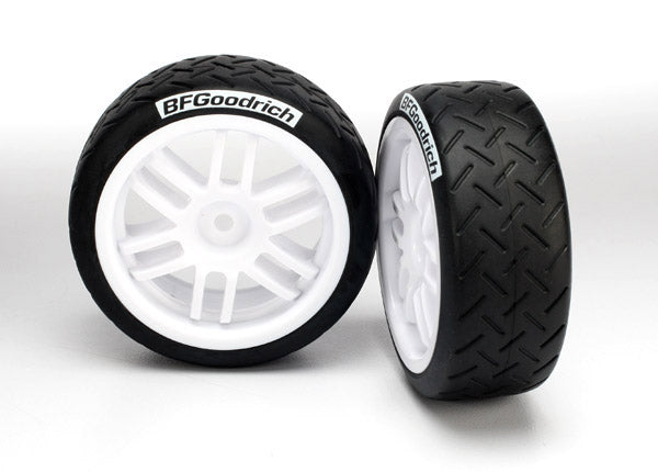 Traxxas 7372 BF Goodrich Soft Compound Tires on White Wheels for 1/16 Rally Car 1 Pair