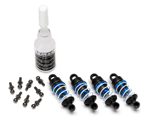 Traxxas 7560X Front and Rear Blue Aluminum Shock Assemblies for 1/18 LaTrax Rally Car