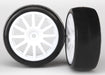 Traxxas 7572 12 Spoke White Wheels with Slick Tires 2 Pack for 1/18 LaTrax Rally Car