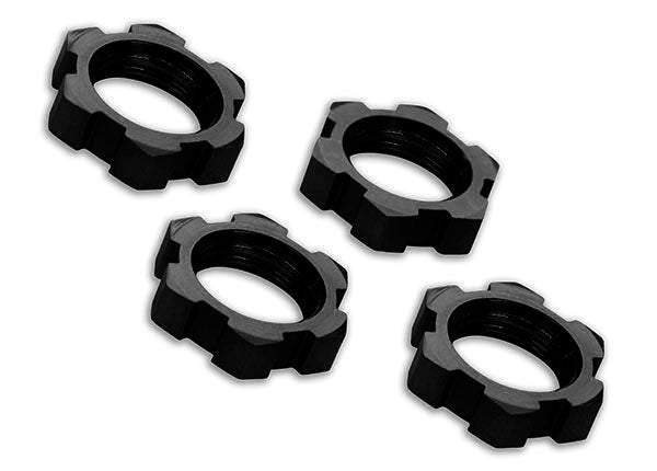 Traxxas 7758A Black Aluminum Splined 17mm Wheel Hubs for E-Revo VXL and X-Maxx