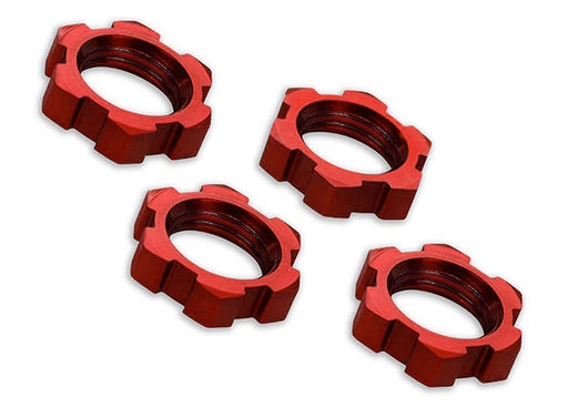 Traxxas 7758R Red Aluminum Splined 17mm Wheel Hubs for E-Revo VXL and X-Maxx