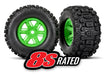 Traxxas 7774G Sledgehammer Tires on Green Wheels for X-MAXX 1 Pair