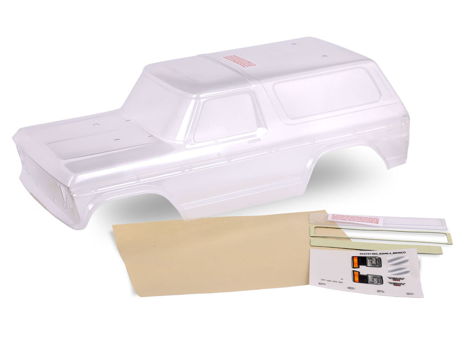 Traxxas 8010P 1979 Clear Ford Bronco Body with Complete Accessory Pack