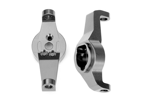 Traxxas 8232A Gray Aluminum Caster Blocks (portal drive) Left & Right for TRX-4