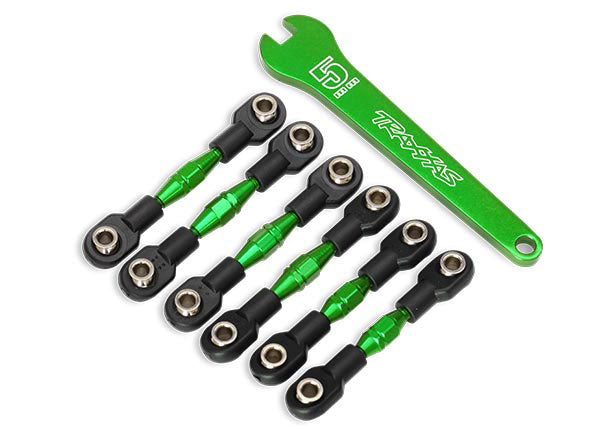 Traxxas 8341G Green Front and Rear Alumninum Adjustable Camber Links for 4-Tec 2.0 and 4-Tec 3.0