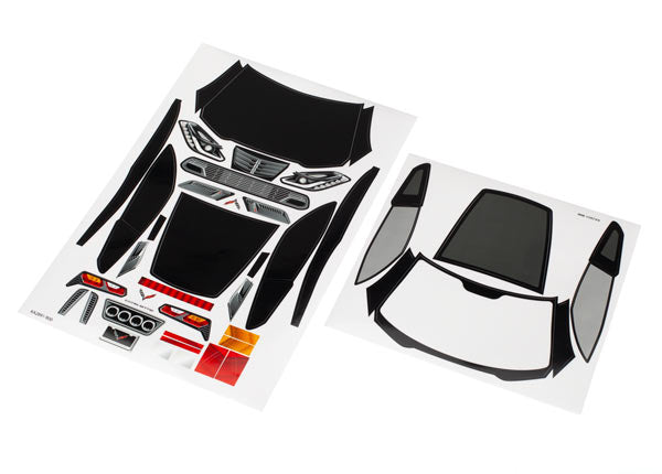 Traxxas 8387 Decal Set for Chevrolet Corvette Clear Body
