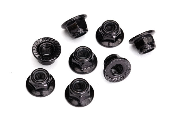 Traxxas 8447 Flanged Nylon Locking Nuts Serrated Steel 5mm 8 Pack