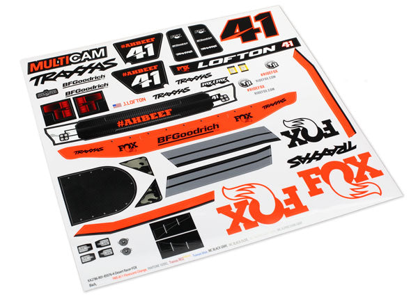 Traxxas 8515 Fox Racing Decals for UDR for Unlimited Desert Racer