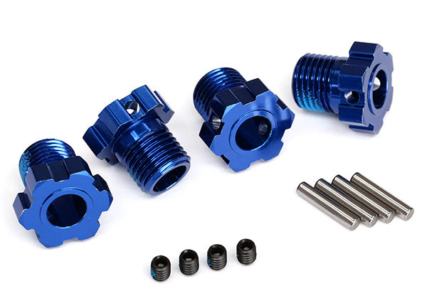 Traxxas 8654 Blue Anodized Wheel Hubs Splined 4 Pack