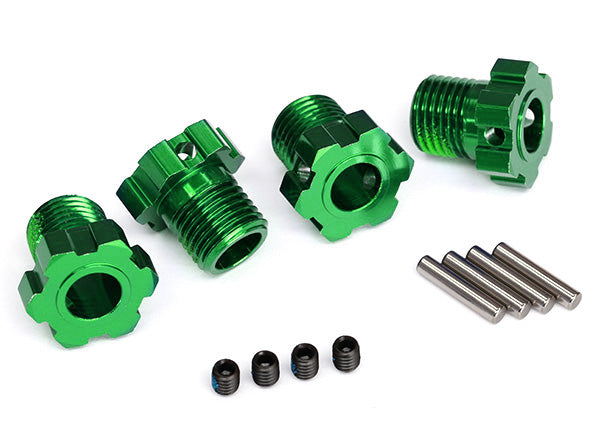Traxxas 8654G Green Anodized Wheel Hubs Splined 4 Pack