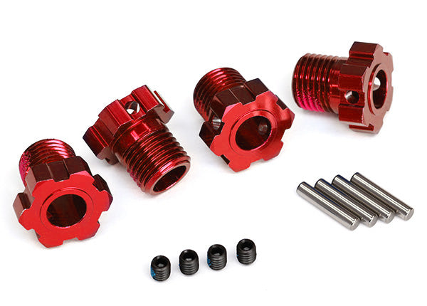 Traxxas 8654R Red Anodized Wheel Hubs Splined 4 Pack