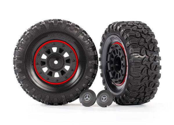 Traxxas 8874 Canyon Tires Mounted on Black AMG Mercedes 2.2 Wheels for TRX-4 and TRX-6