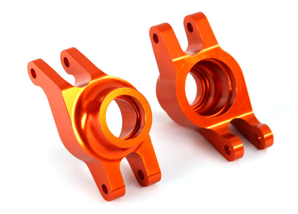 Traxxas 8952A Orange Aluminum Rear Stub Axle Carriers Left and Right for Maxx