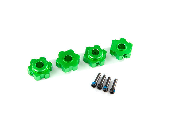 Traxxas 8956G Green Aluminum Hex Wheel Hubs for Maxx 2 Pair