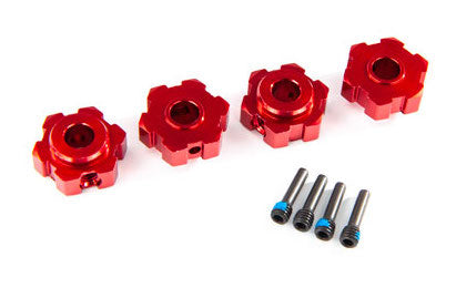Traxxas 8956R Red Aluminum Hex Wheel Hubs for Maxx 2 Pair