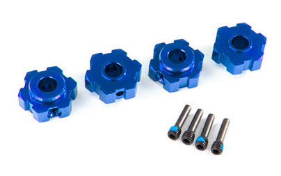 Traxxas 8956X Blue Aluminum Hex Wheel Hubs for Maxx 2 Pair