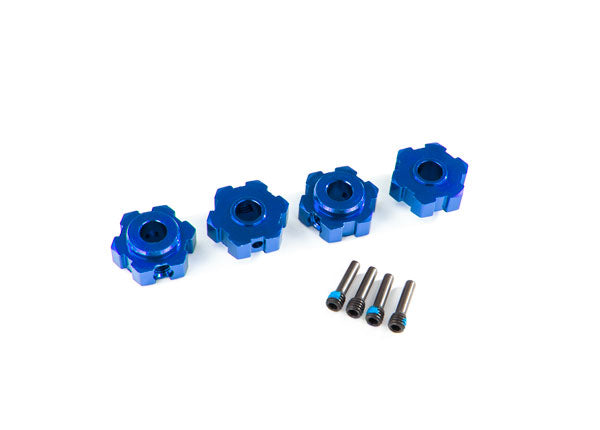 Traxxas 8956X Blue Aluminum Hex Wheel Hubs for Maxx 2 Pair
